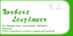 norbert leszlauer business card